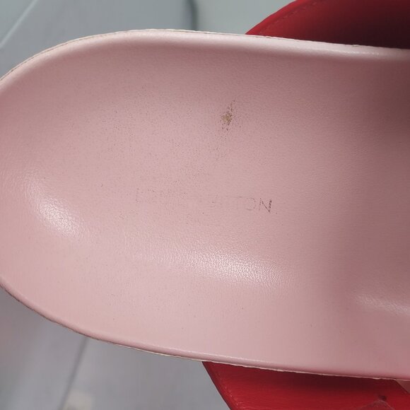 LOUIS VUITTON Monogram Rouge Rose Bom Dia Flat Sandal - Picture 4 of 9